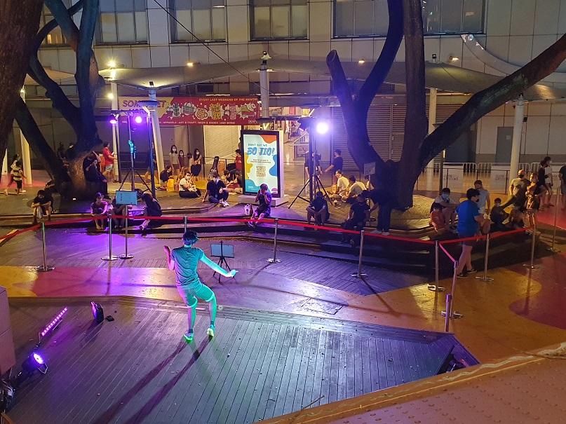 An act from the live busking pilots held in December 2020 at _SCAPE. Credit to National Arts Council