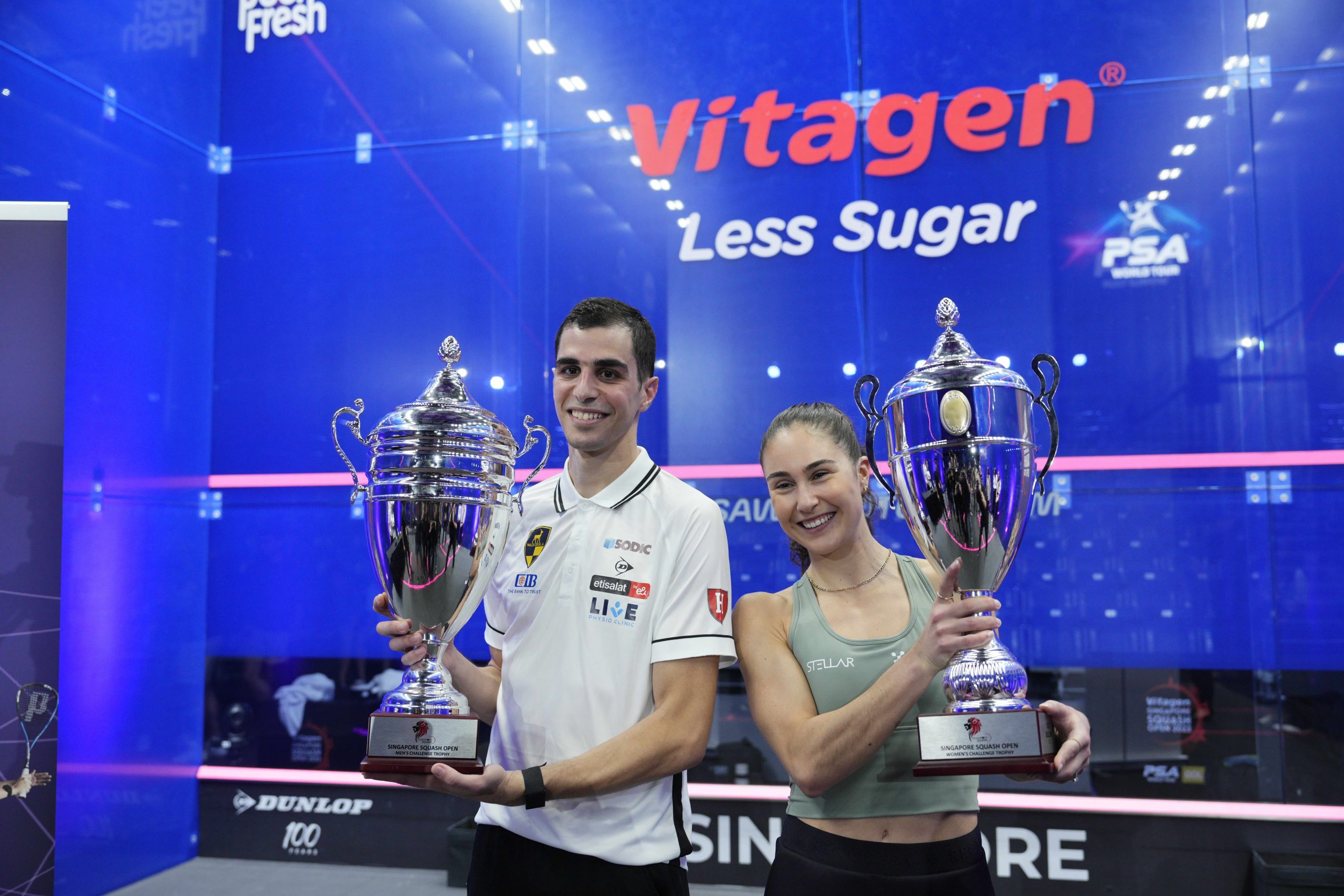 Defending Champions Ali Farag and Nele Coll will return to defend their titles at the VITAGEN Singapore Squash Open 2024
